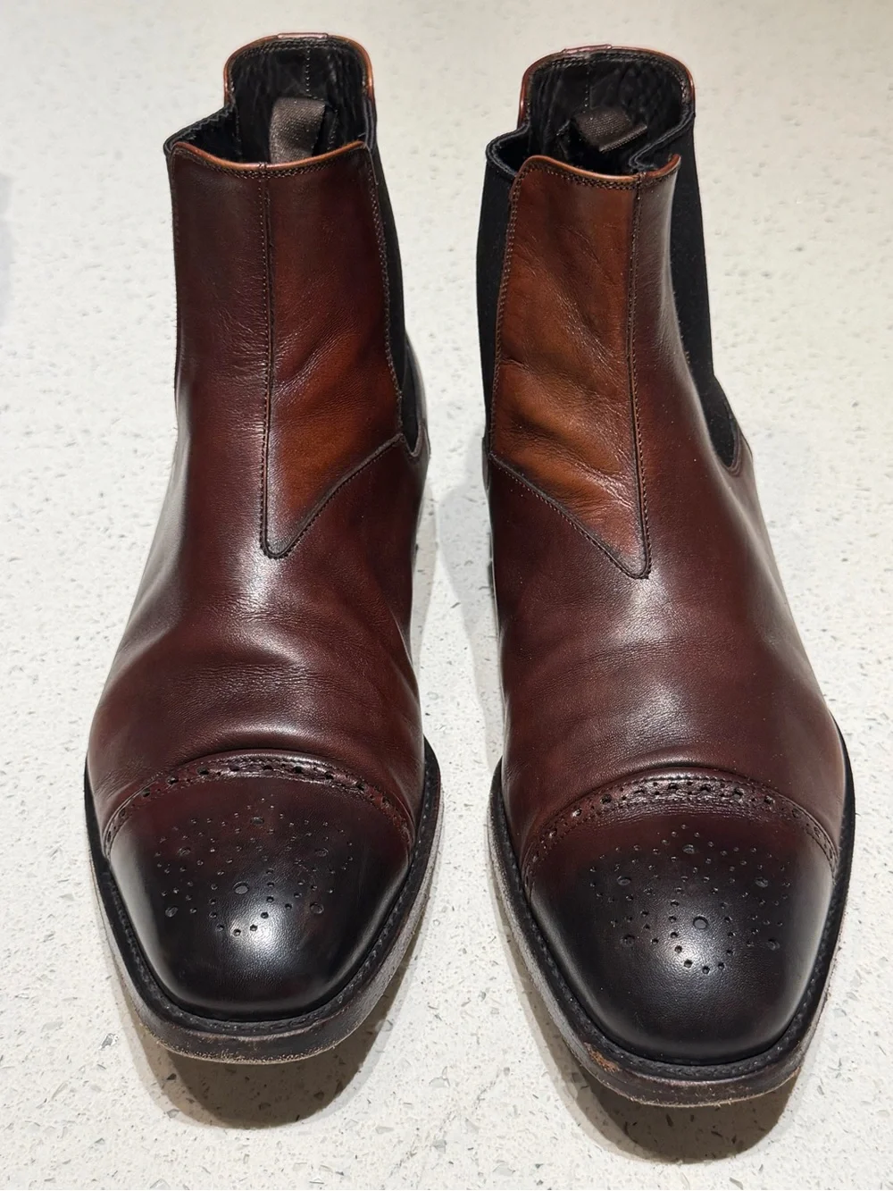 Prada Men's Dark Brown Leather Chukka Chelsea Boots